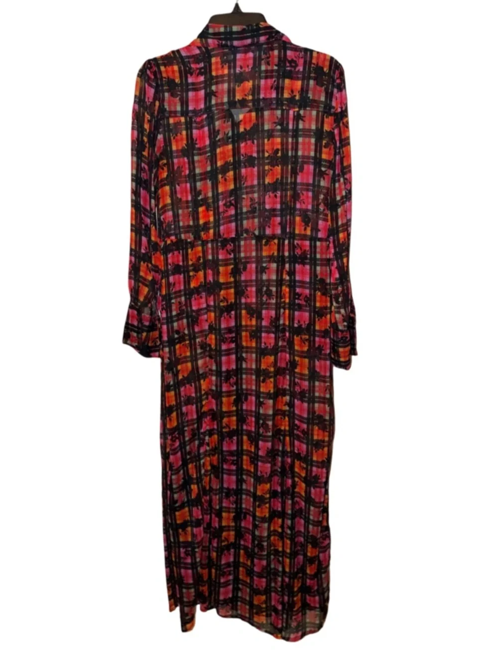 Free‎ People/UO Jerra Maxi 2 in one Shirtdress Plaid-Small